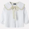 Checkered Blouse with Bow Detail for Little Girls