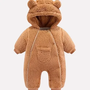Grey Petal Coat for Elegant Baby Boy Winter Dressing